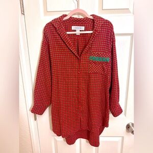 (Victoria’s Secret Country) Vintage Oversized Flannel Sleep Shirt, size Small